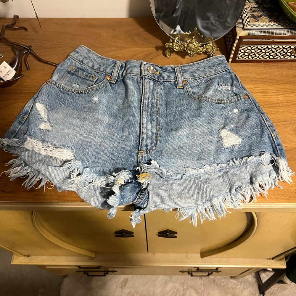 Distressed Denim Shorts